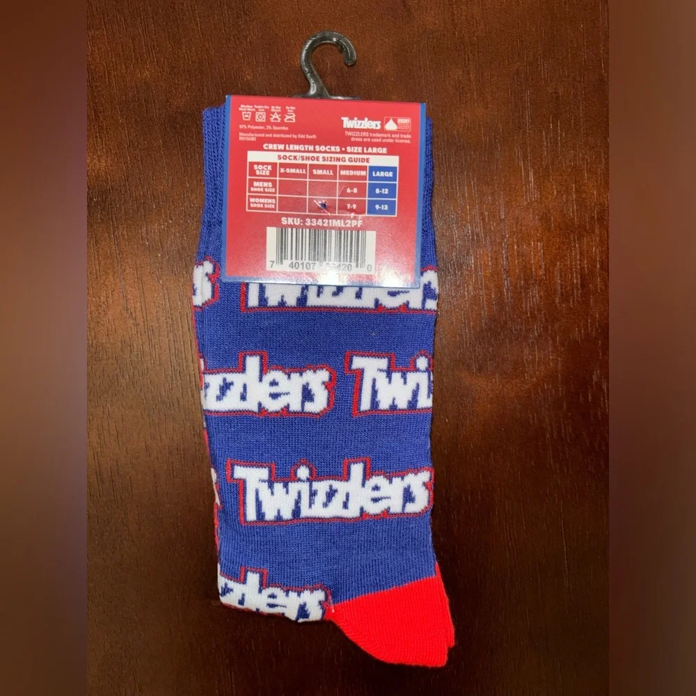 TWIZZLERS NOVELTY CREW SOCKS NWT MEN’S SHOE SIZE 8-12